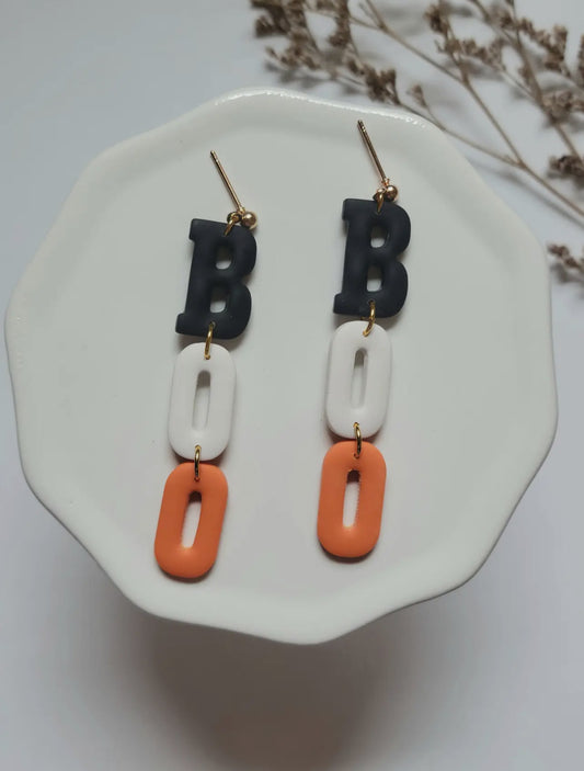 New! Boo Dangle Polymer Clay Earrings