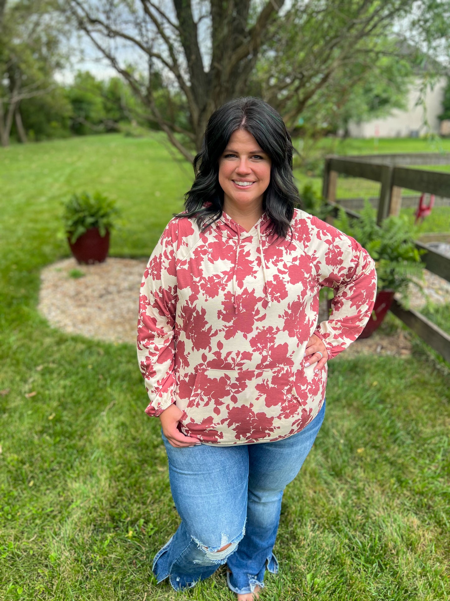 New! Freya Floral Hoodie