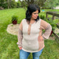 New! Erin Taupe Color Block Long Sleeve Top