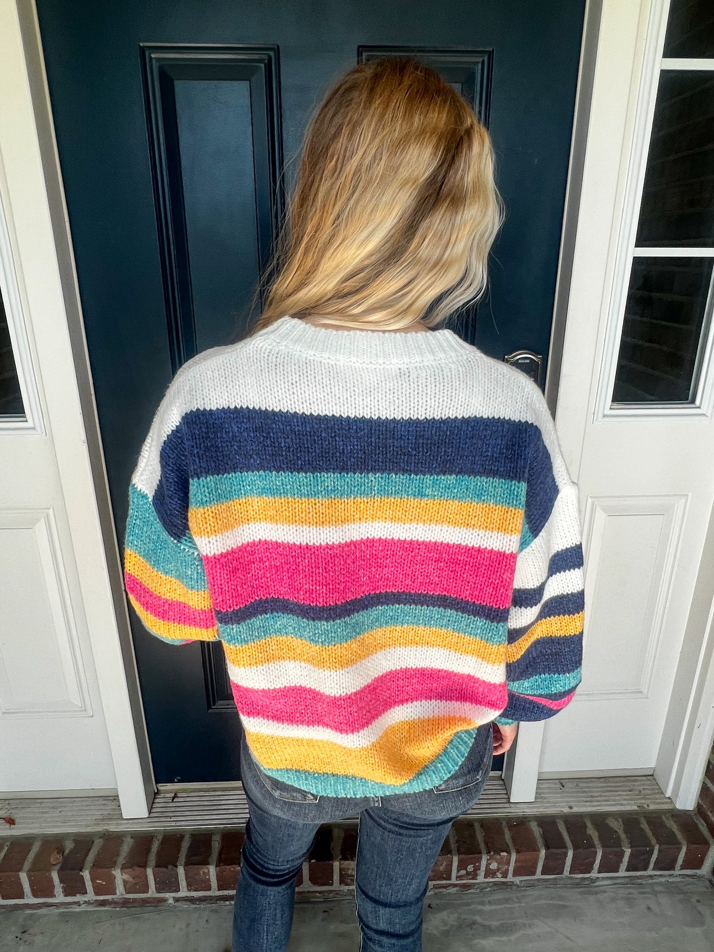 New! Hannah Colorful Stripe Sweater