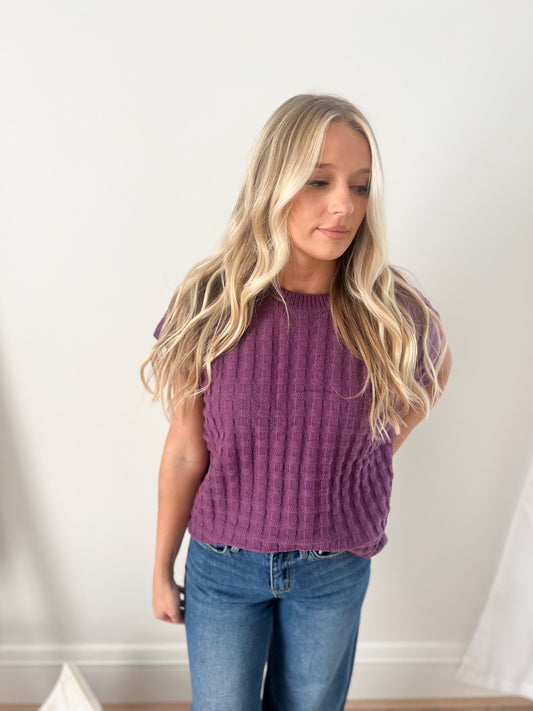 New! Kelly Knitted Top - Plum