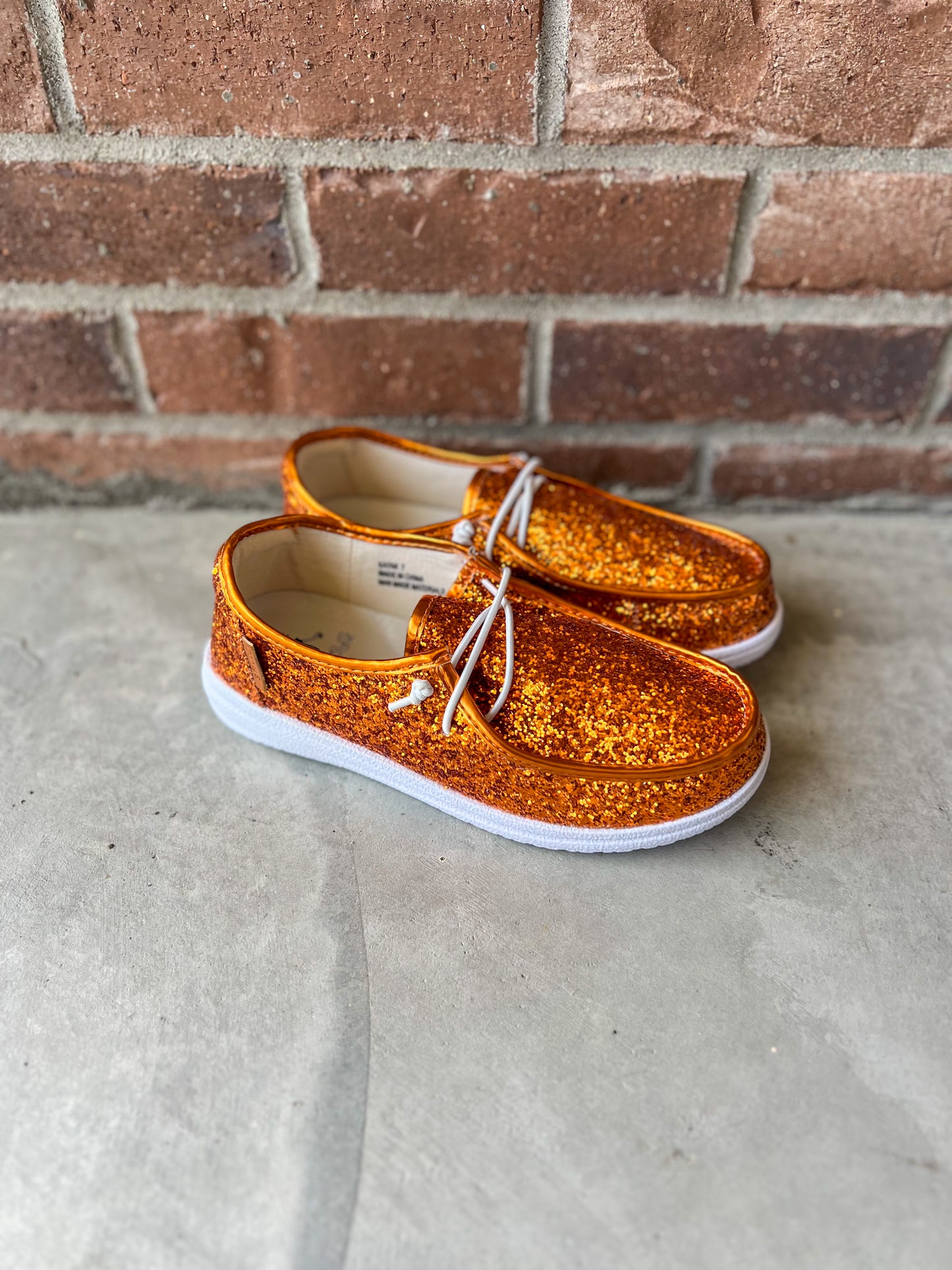 New! Corkys Kayak Slip-on Sneakers - Orange Glitter