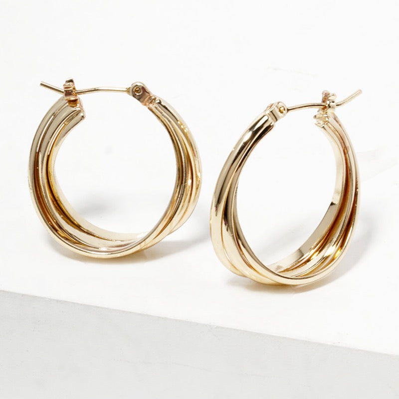 New! Layered Hoop Earrings - Gold or Silver