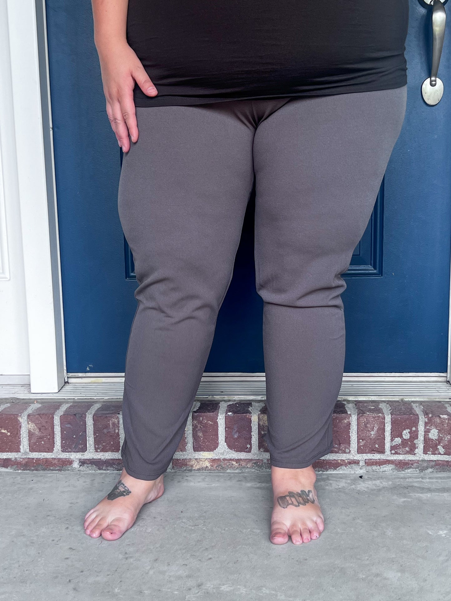 New! Lara Stretchy Straight Leg Ankle Pants - Charcoal