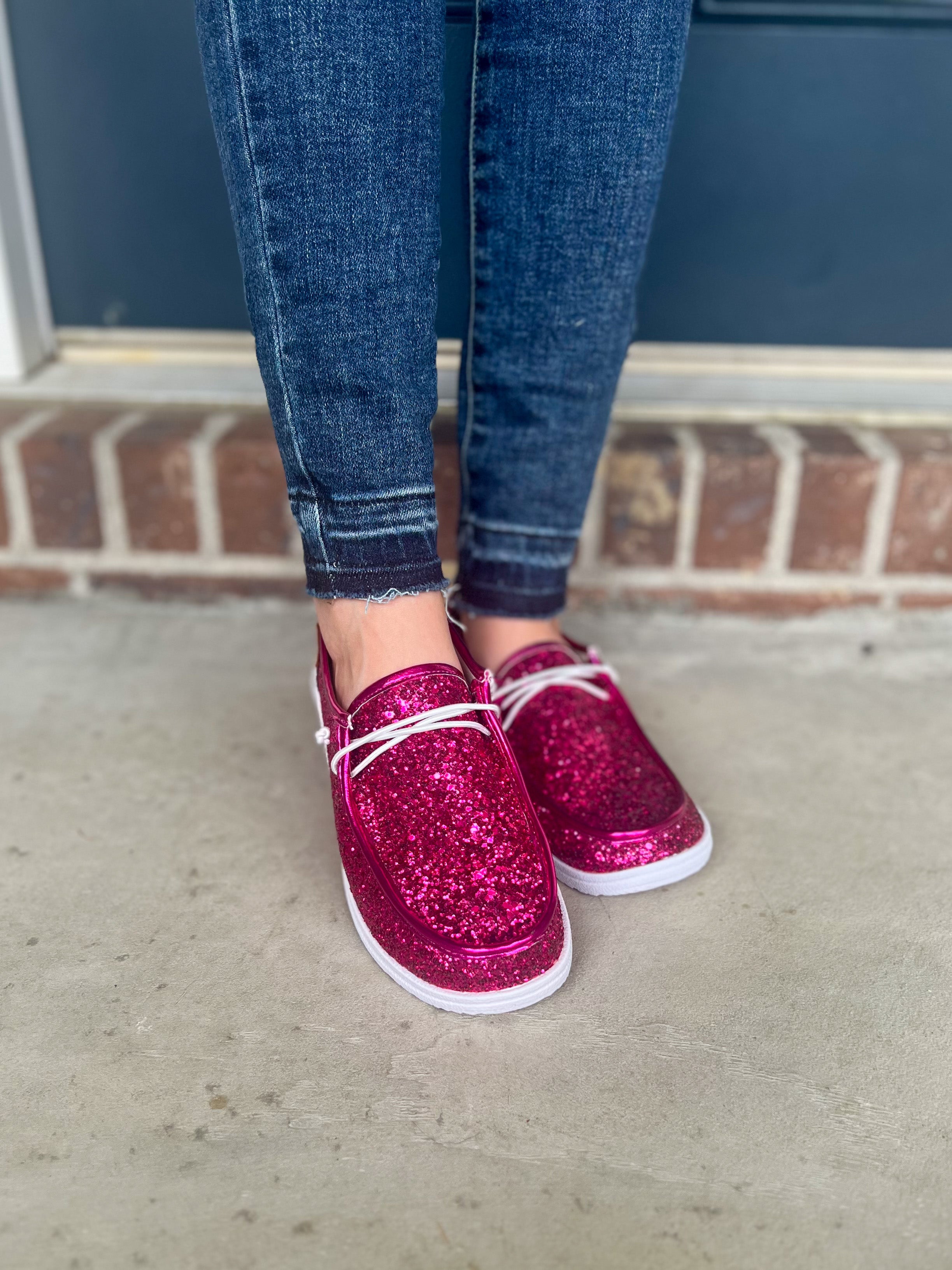 Fuchsia sales glitter shoes