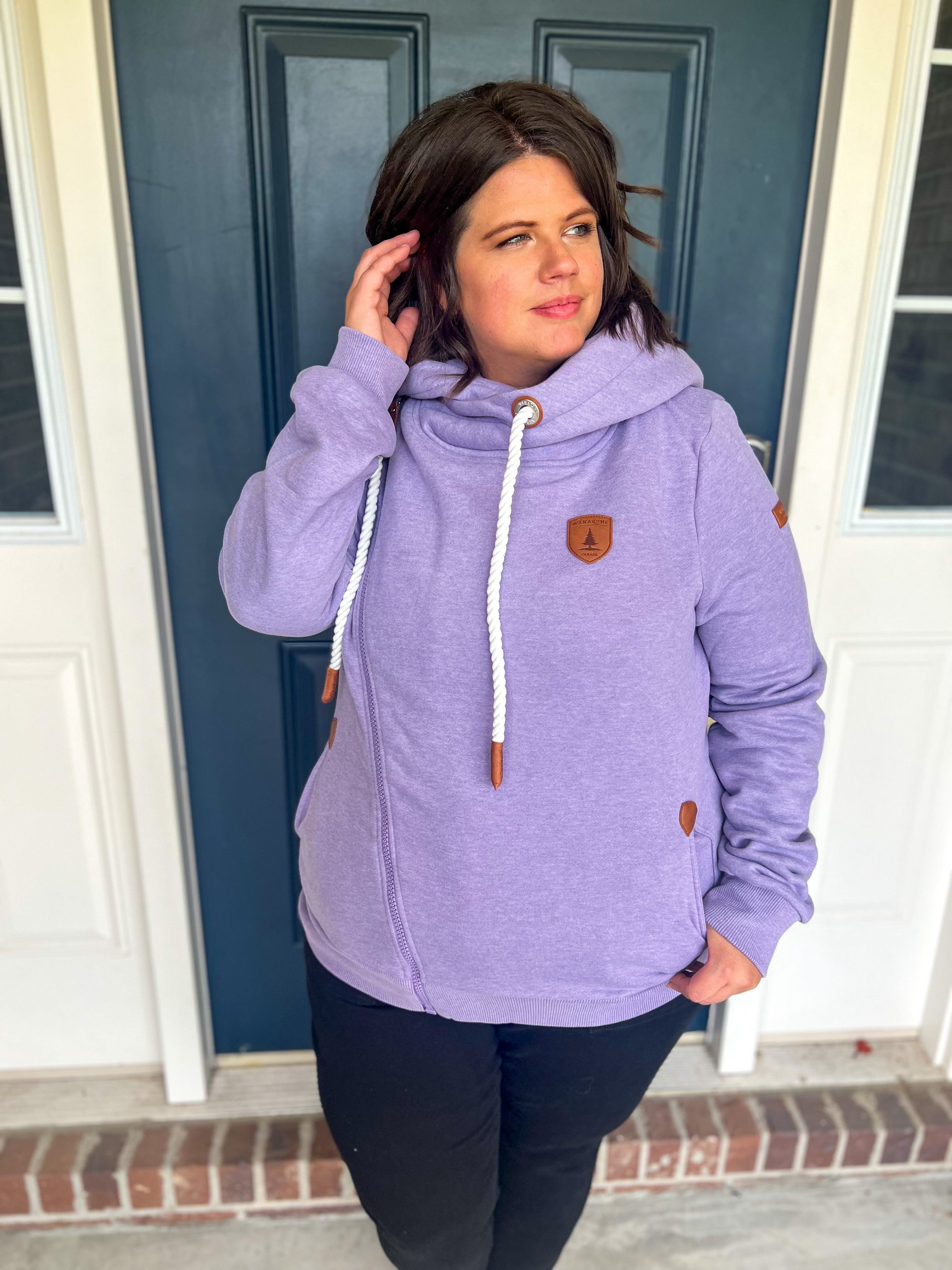 Wanakome Athena Lavender Asymetrical Zip up Hoodie