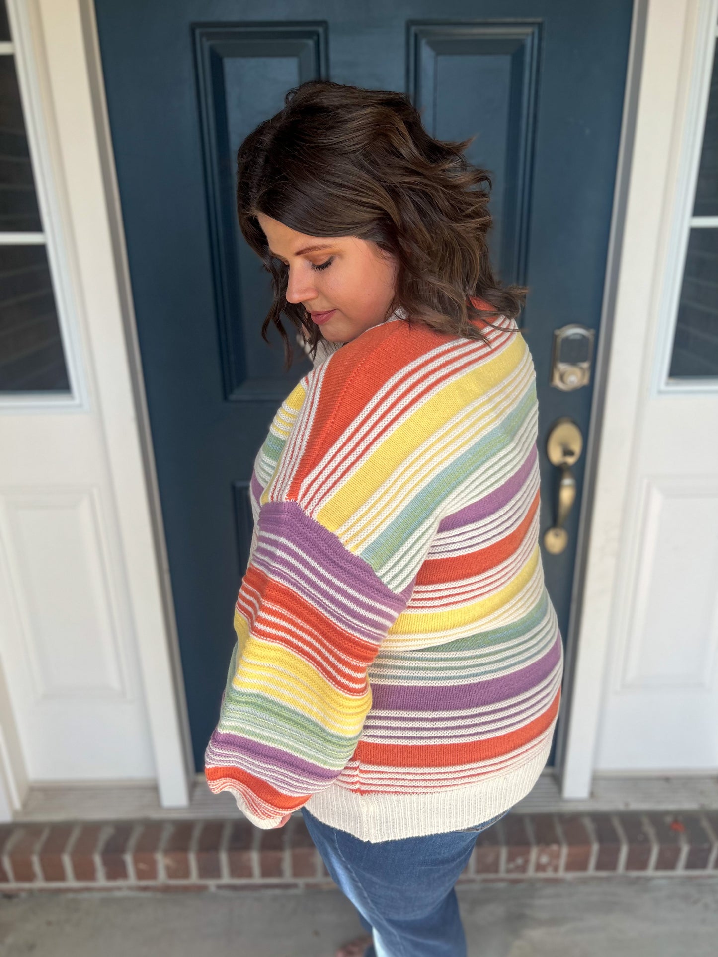 New! Rainbow Stripe Sweater