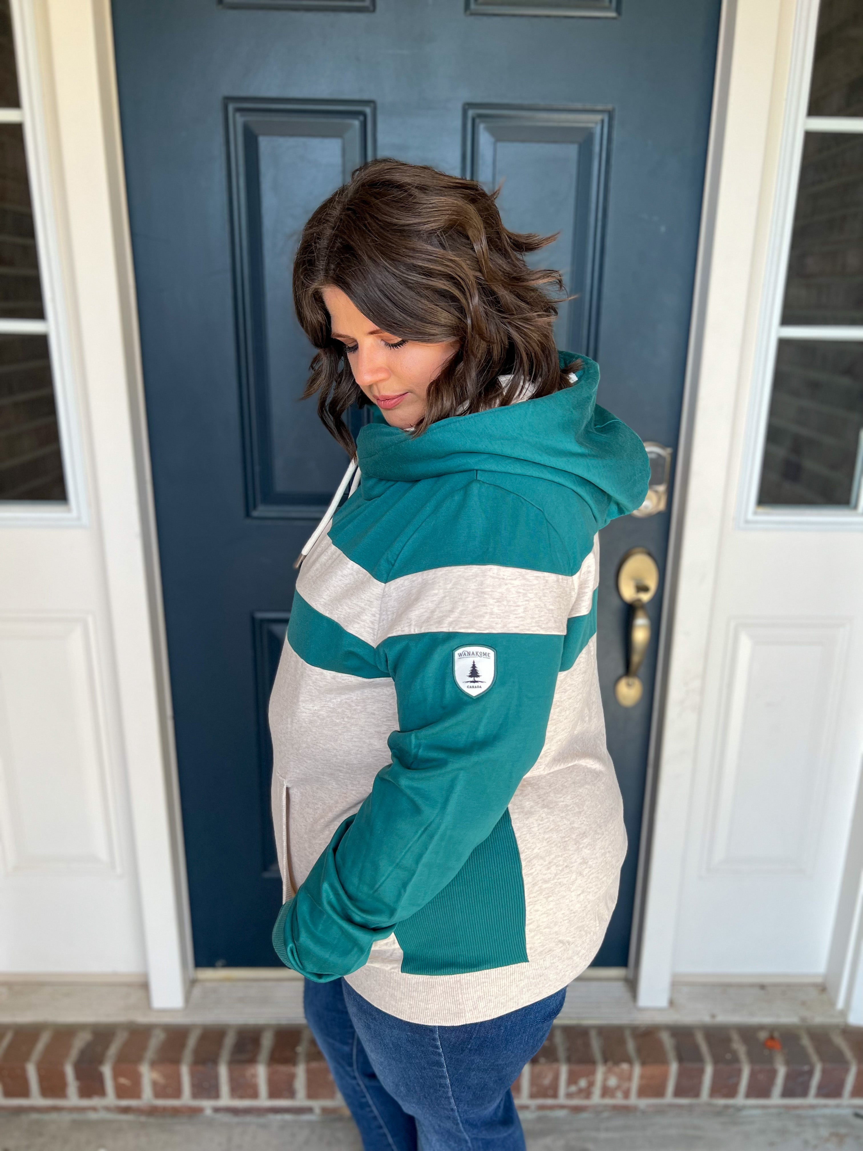 Wanakome Dee Dee Teal Color Block Hoodie