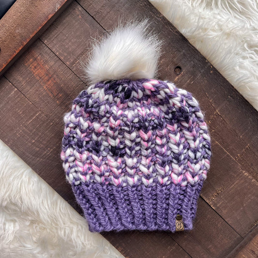 New! Aspen Beanie - Pink and Purple