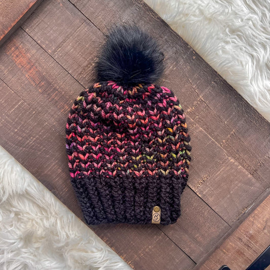 Aspen Knit Beanie - Black Stained Glass