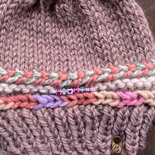 New! Be Kind Friendship Bracelet Knitted Beanie