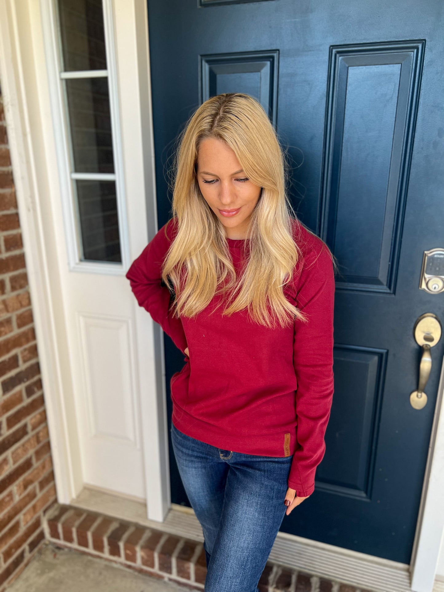 Ampersand Ave Classic Pullover - Cranberry