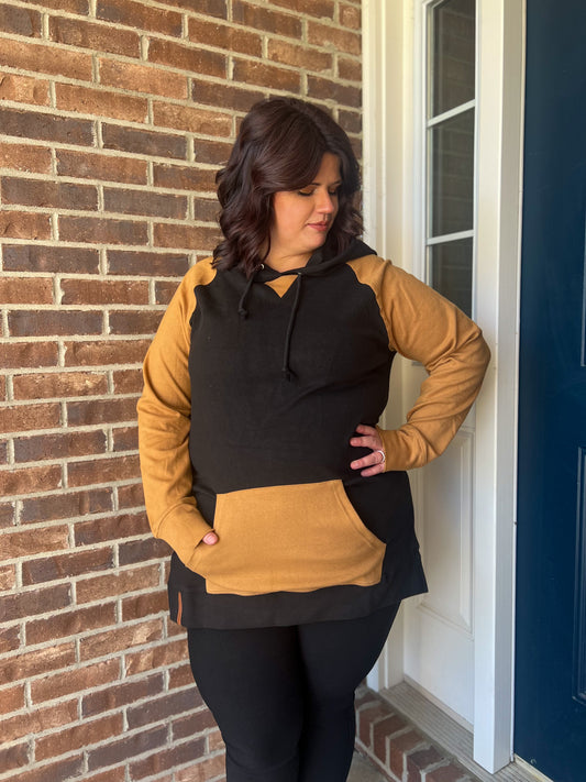 Ampersand Ave Sideslit Hoodie - Coffee and Confidence