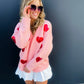 New! PREORDER Be Mine Pink with Red Sequin Hearts Cardigan