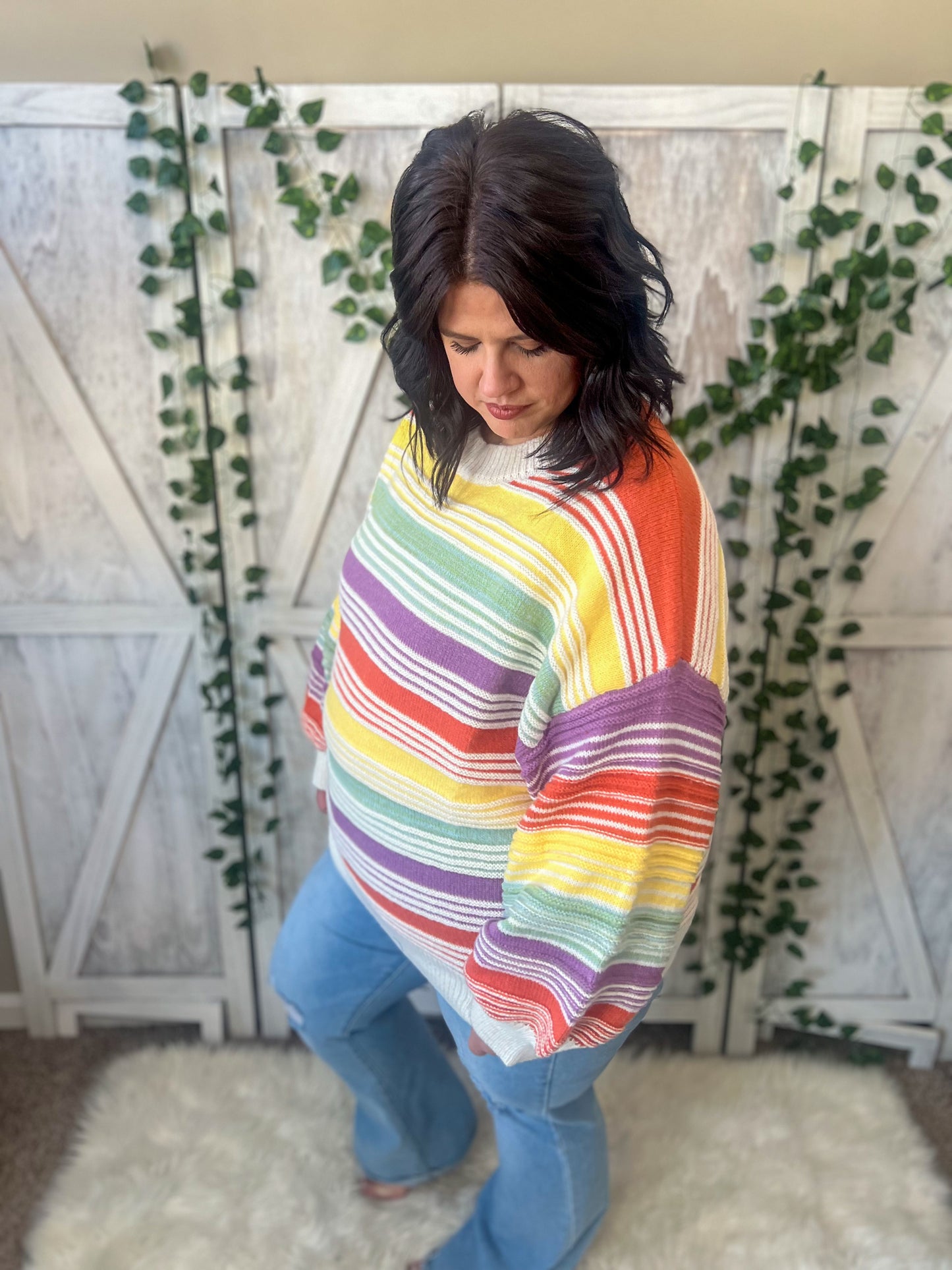 New! Rainbow Stripe Sweater