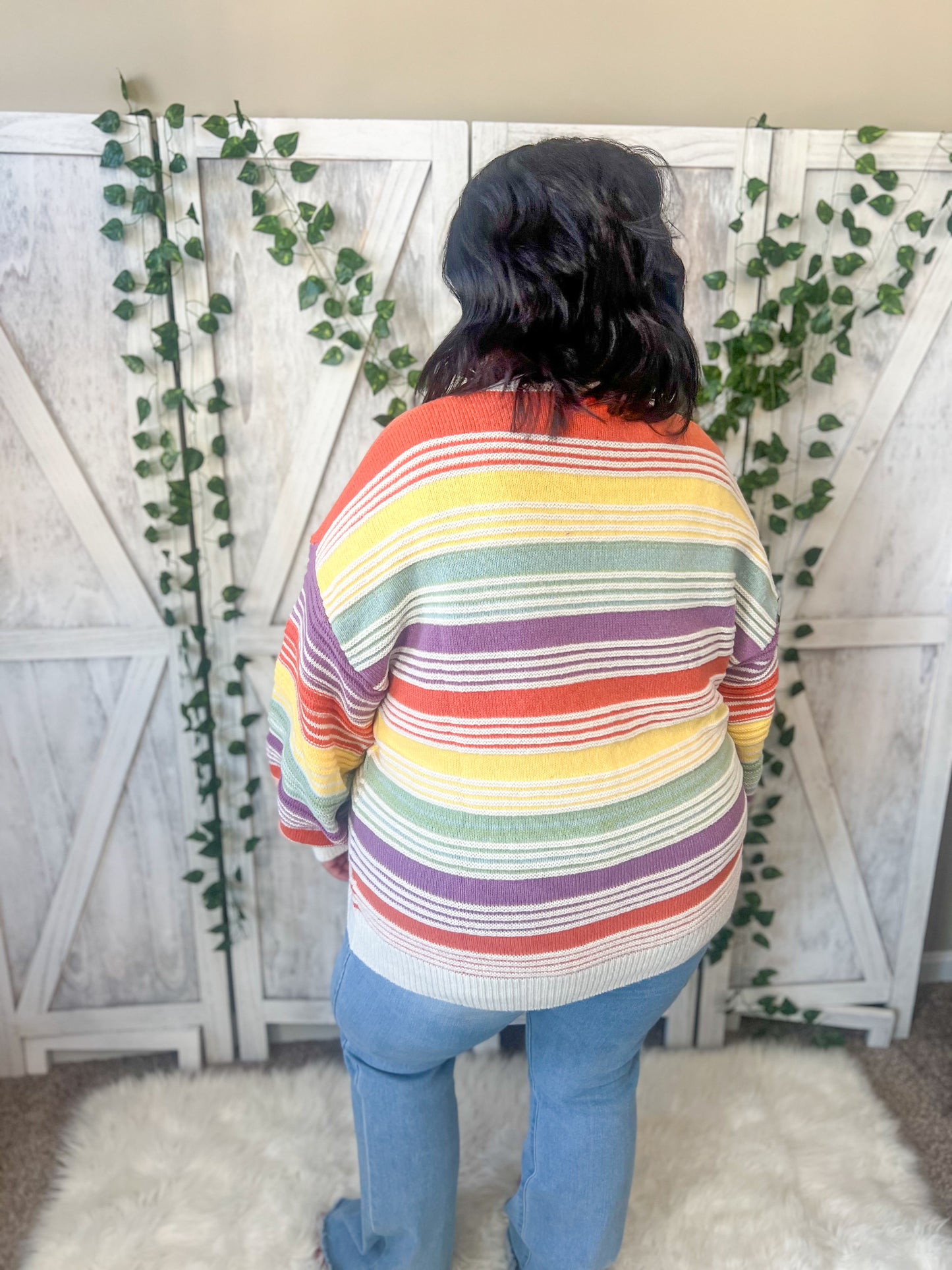 New! Rainbow Stripe Sweater