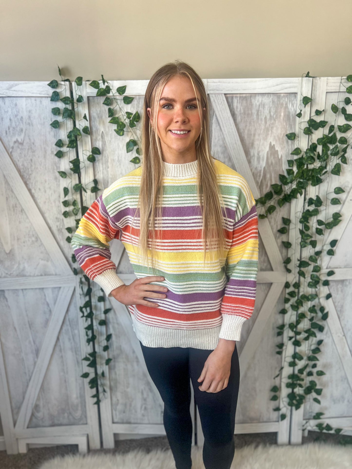 New! Rainbow Stripe Sweater