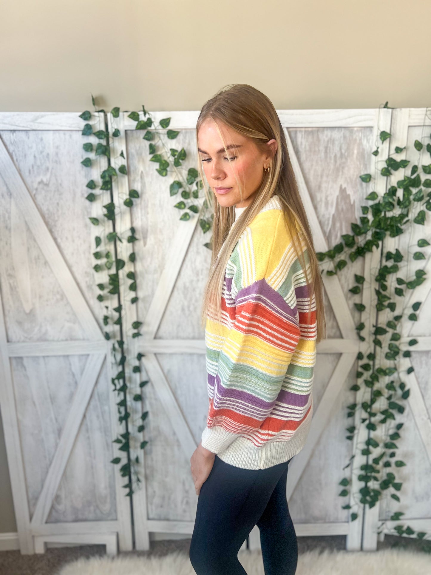 New! Rainbow Stripe Sweater