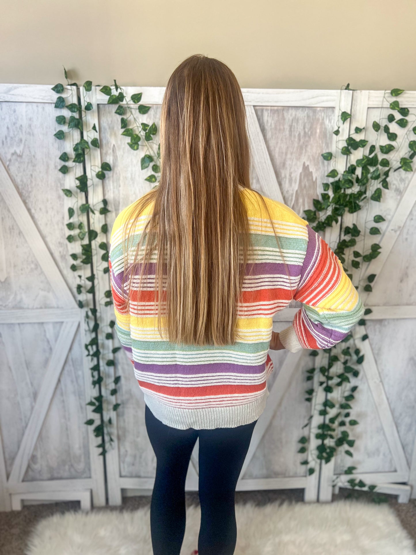 New! Rainbow Stripe Sweater