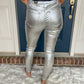 Metallic Skinny Jeans - Silver