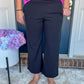 PREORDER New! Lucy Wide Leg Stretchy Crop Pants - Black