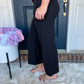 PREORDER New! Lucy Wide Leg Stretchy Crop Pants - Black