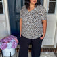 New! Leopard V-Neck Blouse