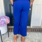 New! Lucy Wide Leg Stretchy Crop Pants - Royal Blue