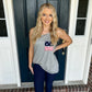 Gray with Stars and Stripes Pocket Tank Top