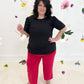 New! Lucy Wide Leg Stretchy Crop Pants - Hot Pink