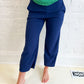 PREORDER New! Lucy Wide Leg Stretchy Crop Pants - Navy