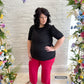 New! Lucy Wide Leg Stretchy Crop Pants - Hot Pink