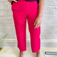 New! Lucy Wide Leg Stretchy Crop Pants - Hot Pink