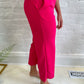 New! Lucy Wide Leg Stretchy Crop Pants - Hot Pink