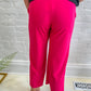 New! Lucy Wide Leg Stretchy Crop Pants - Hot Pink