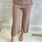 New! Lucy Wide Leg Stretchy Crop Pants - Mocha