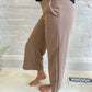 New! Lucy Wide Leg Stretchy Crop Pants - Mocha