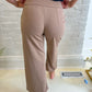 New! Lucy Wide Leg Stretchy Crop Pants - Mocha