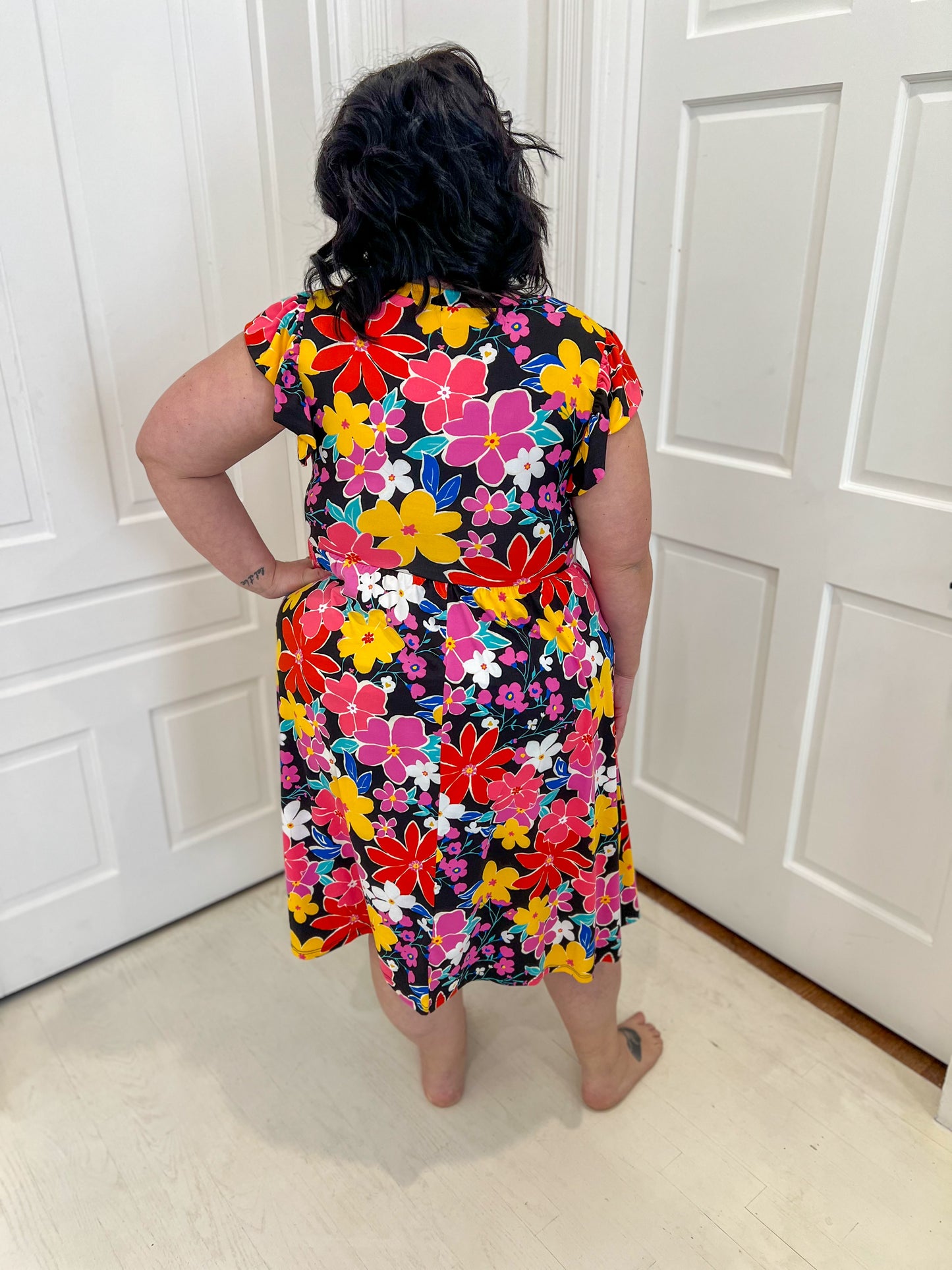 New! Olivia Floral Midi Dress