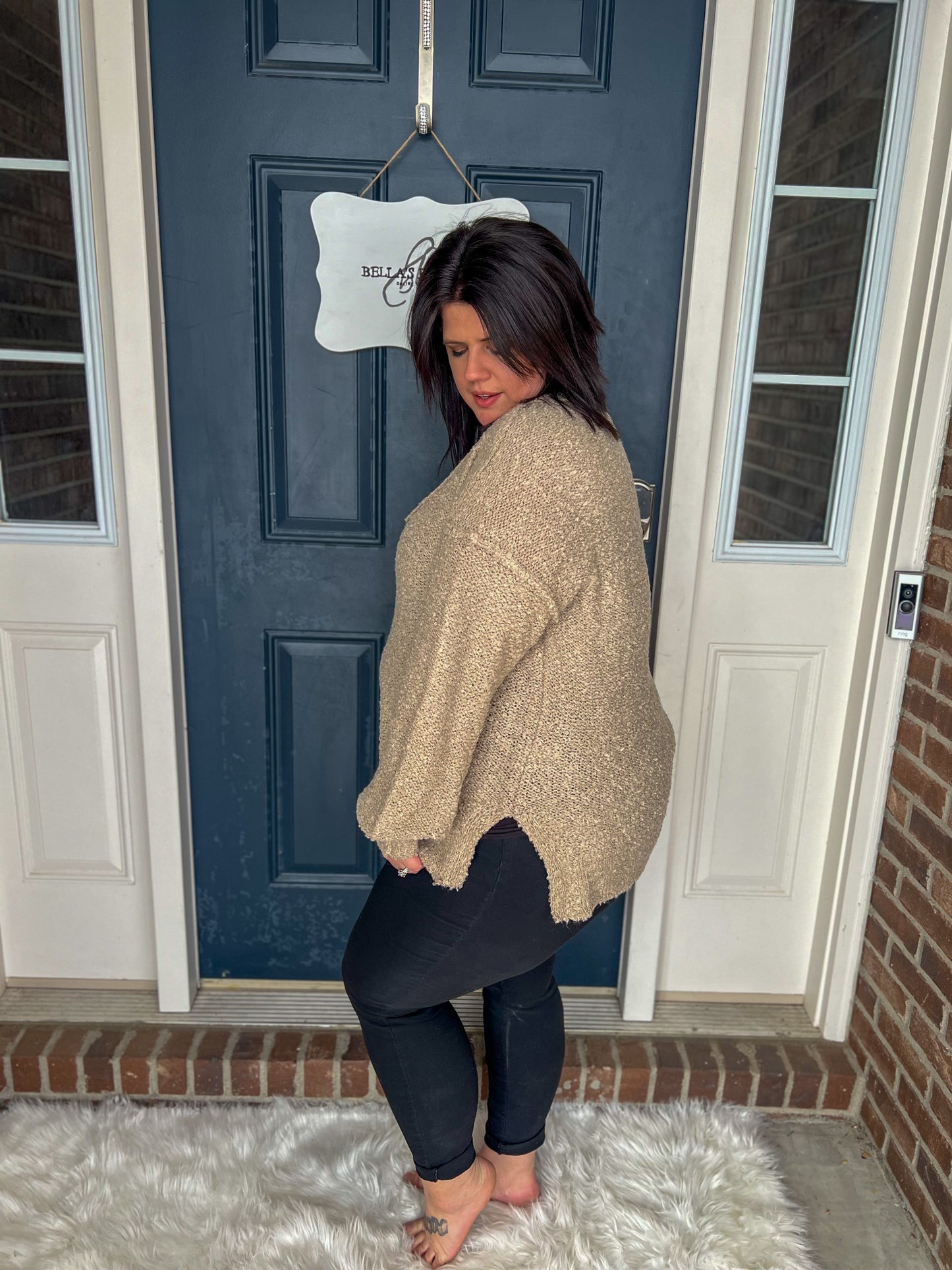 New! Taupe Cozy Sweater