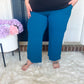 New! Lucy Wide Leg Stretchy Crop Pants - Teal