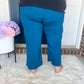 New! Lucy Wide Leg Stretchy Crop Pants - Teal