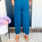 New! Lucy Wide Leg Stretchy Crop Pants - Teal