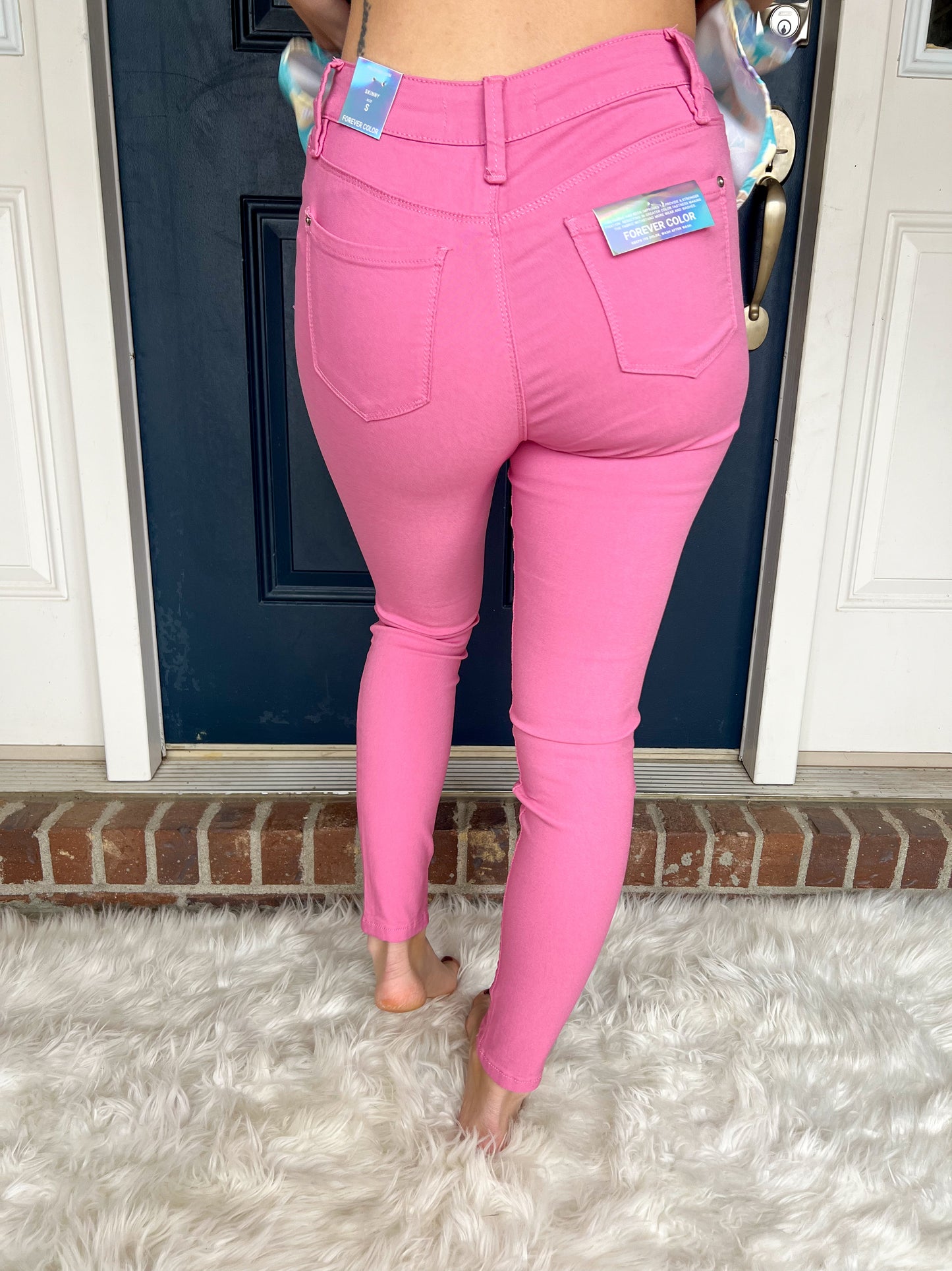 New! Hyperstretch Skinny Jeans - Flamingo
