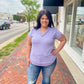 New! Lavender V-Neck Top