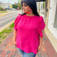 New! Serena Flutter Sleeve Blouse - Hot Pink