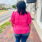 New! Serena Flutter Sleeve Blouse - Hot Pink