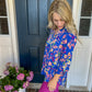 New! Lizzy Royal Blue Floral Blouse
