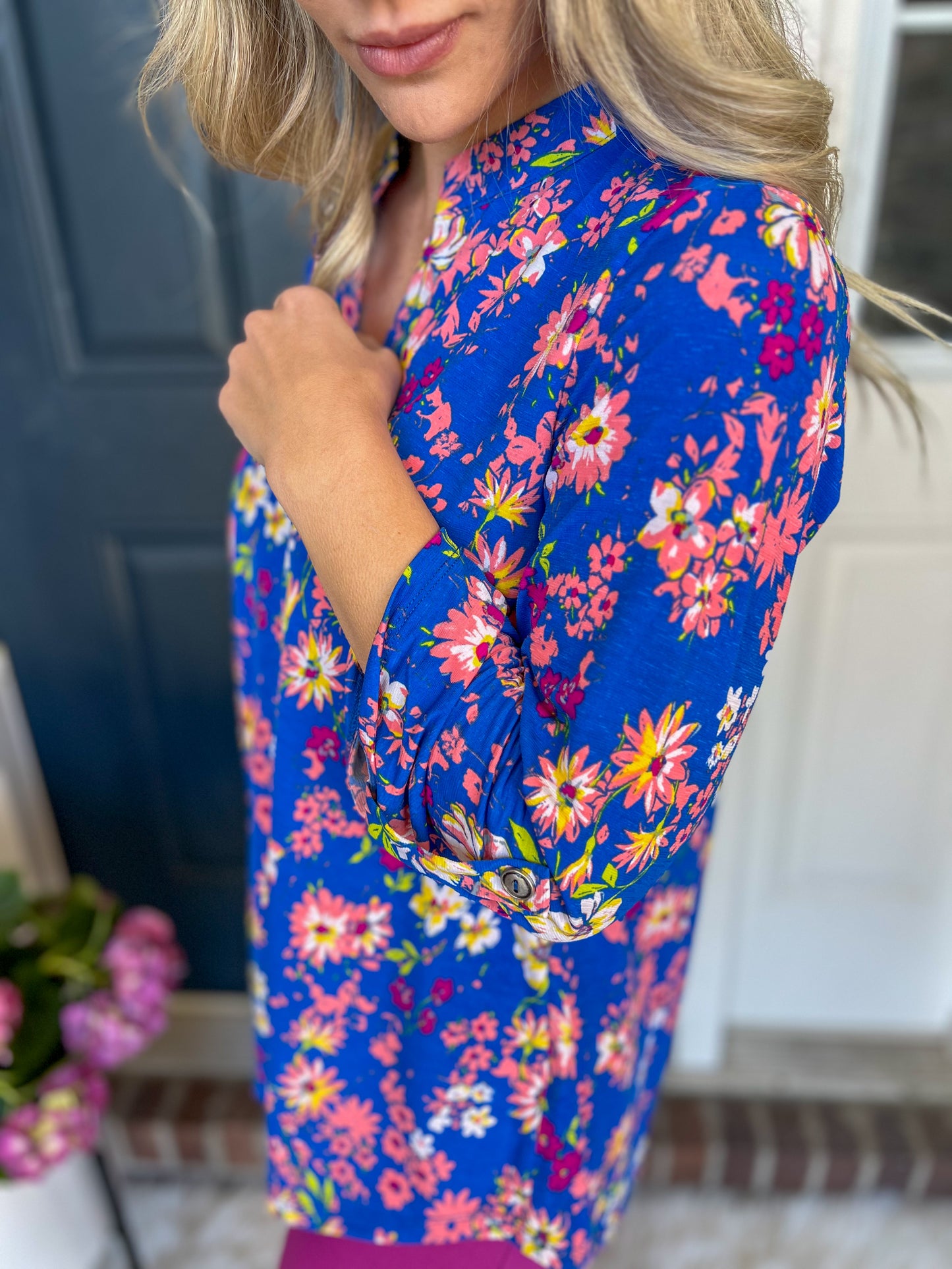 Lizzy Royal Blue Floral Blouse