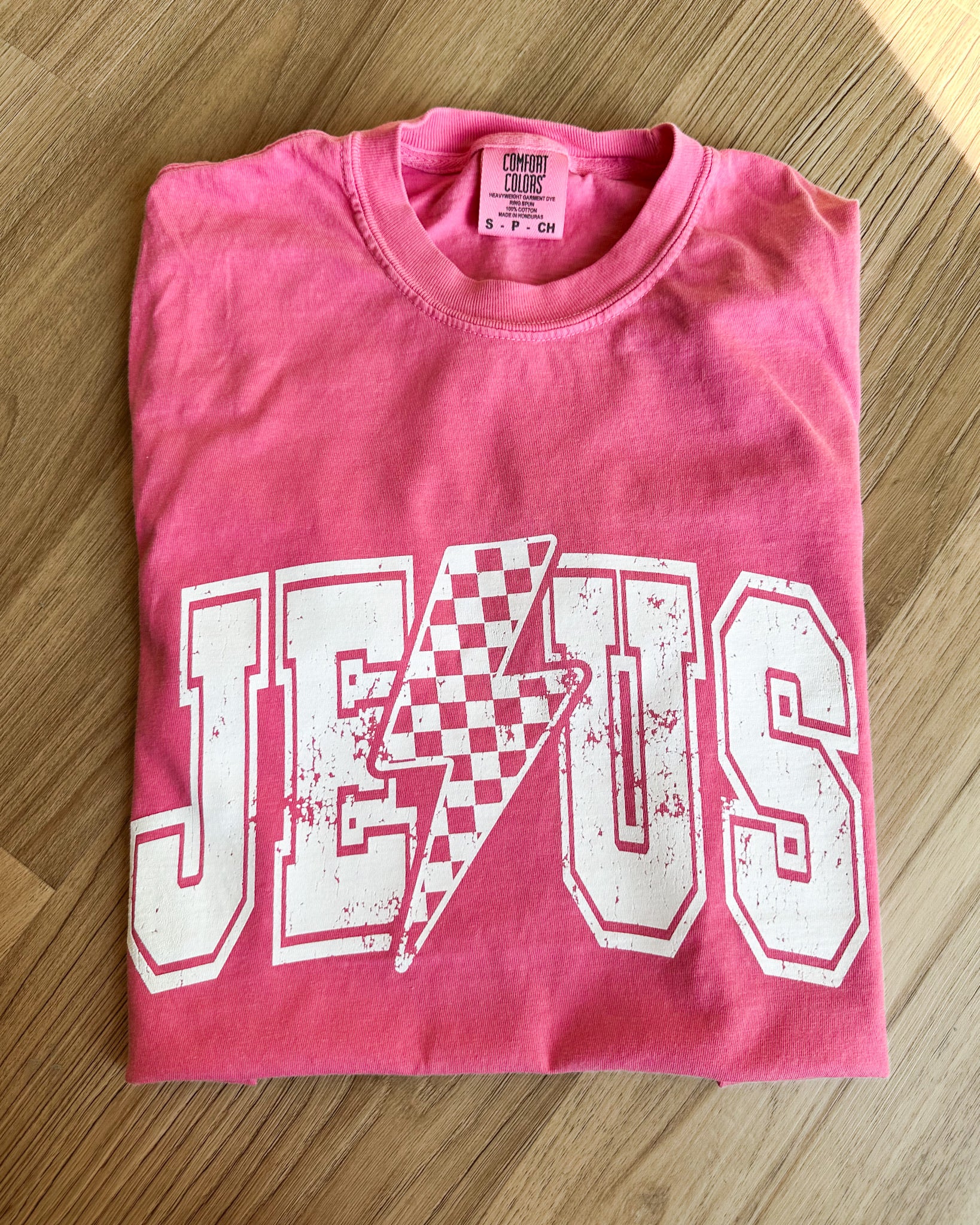 PREORDER Jesus Checked Lighting Bolt Tee - 4 Colors!